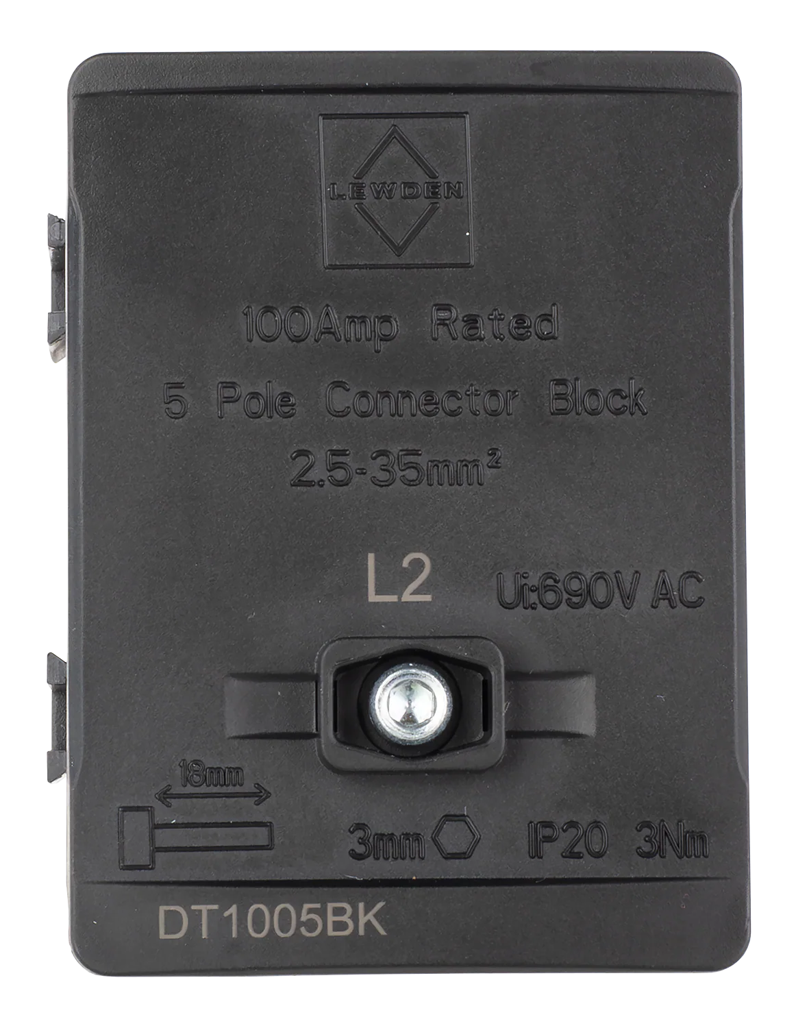 LEWDEN TERMINAL BLOCK: 5 WAY 100A | Black - Image 6