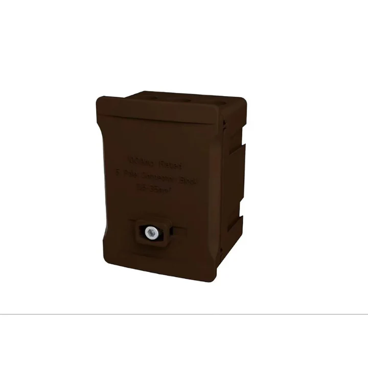 WCED TERMINAL BLOCK: 5 POLE 100A | BROWN